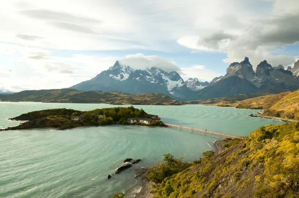 Jezioro Pehoe Park Narodowy Torres Del Paine Chile — Zdjęcie stockowe
