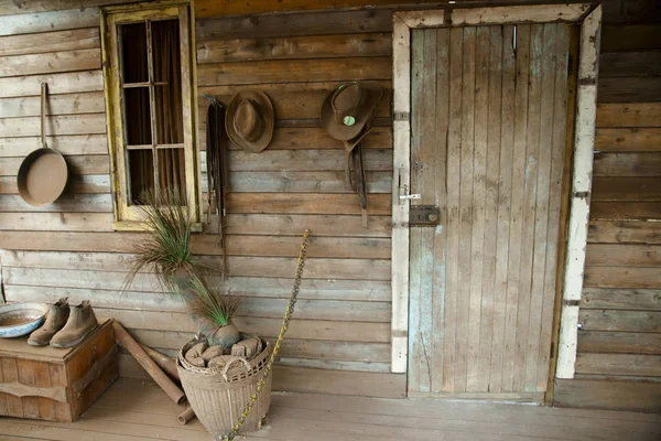 Dřevěný Dům Rustikální Divokého Západu — Stock fotografie
