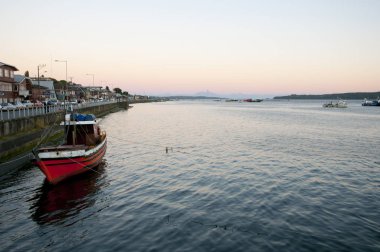 Quellon bağlantı noktası Dusk - Chiloe - Chile