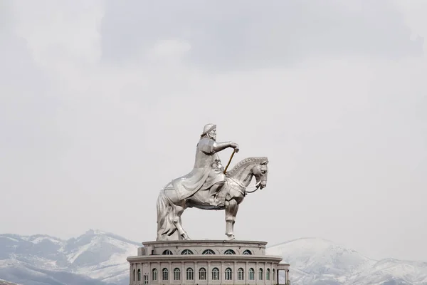 Statue Équestre Genghis Khan Mongolie — Photo