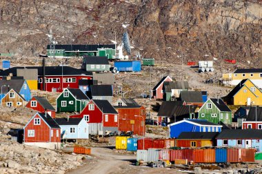Colorful Ittoqqortoormiit Village - Greenland clipart