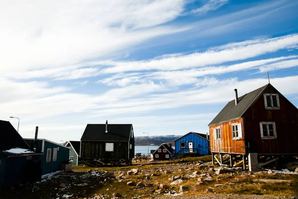 Отдаленная Деревня Иттоормийт Гренландия — стоковое фото