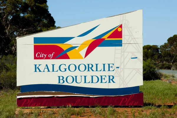 Kalgoorlie Boulder City Sign Austrália — Fotografia de Stock