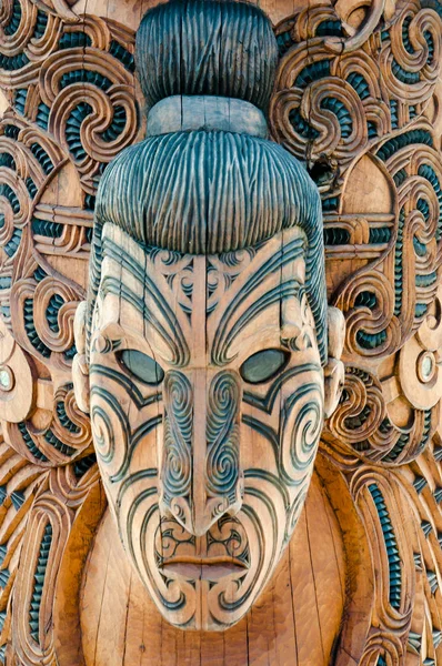 毛利面具 罗托鲁阿 新西兰 — 图库照片
