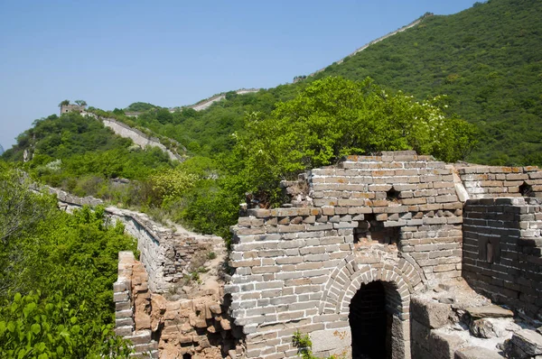 Section Mutianyu Non Restaurée Grande Muraille Chine — Photo