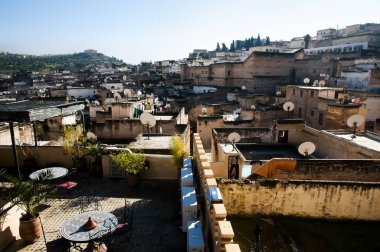 Çatılarına Fez Medina - Fas