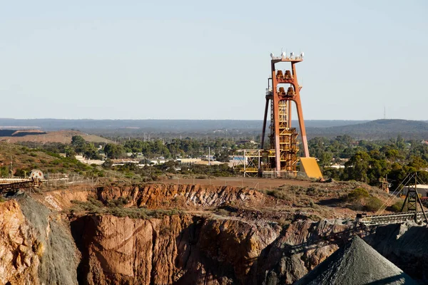 Old Pit with Metal Shaft Frame