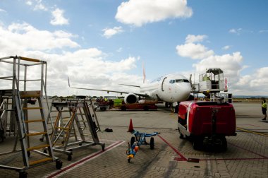 Perth, Avustralya - 7 Nisan 2018: üçüncü olan Qantas ait ticari uçak dünyanın en eski havayolu