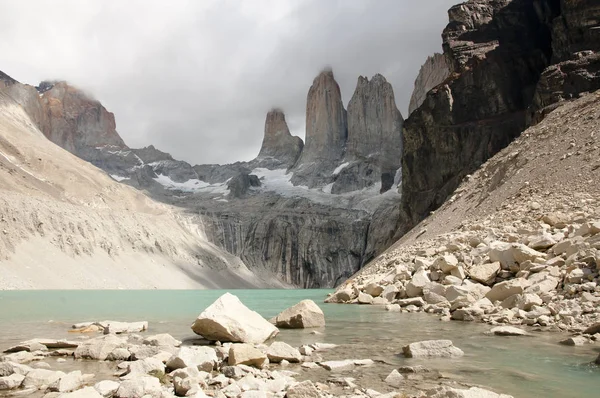 Picos Torres Granito Parque Nacional Torres Del Paine Chile — Fotografia de Stock