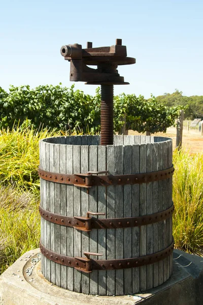 Old Wooden Grape Press — Stock Photo, Image