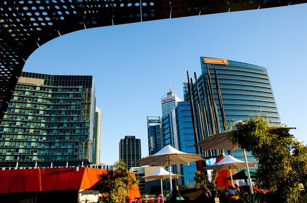 Perth Australia Julio 2018 Paisaje Urbano Edificios Comerciales Plaza Yagan — Foto de Stock