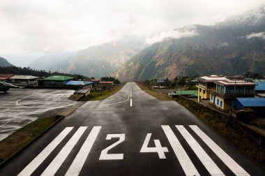 Dangerous Airport Strip - Lukla - Nepal clipart