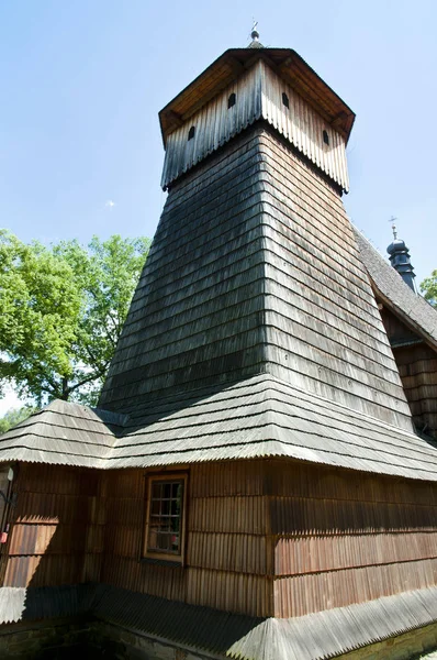 Michael Ärkeängeln Träkyrka Binarowa Polen — Stockfoto