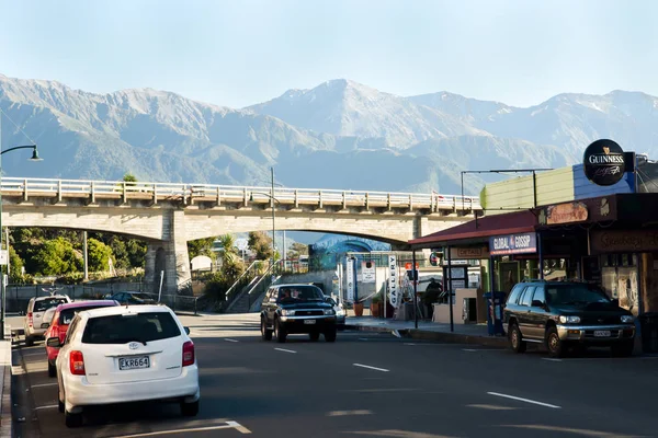 Kaikoura Nova Zelândia Abril 2011 Tráfego Local Rua Esplanade Cidade — Fotografia de Stock