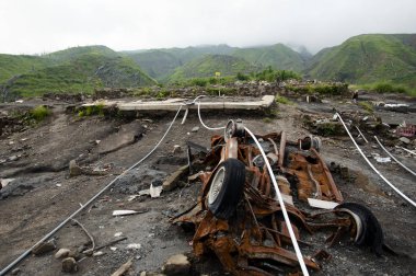 2010 sonrasında Mount Merapi volkanı Eruption - Endonezya