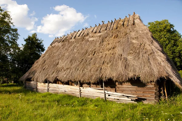 Old Wooden Straw House Poland — Stock Photo, Image