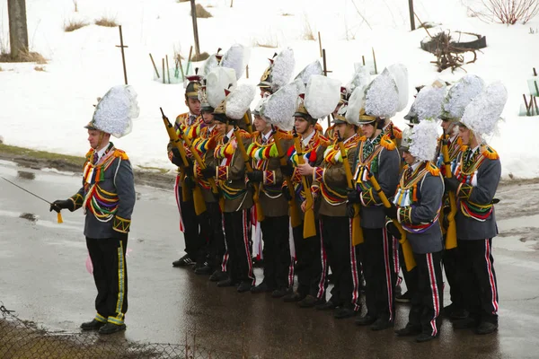 Lezajsk Poland Maret 2013 Pengawal Tradisional Polandia Turki Menjaga Pawai — Stok Foto