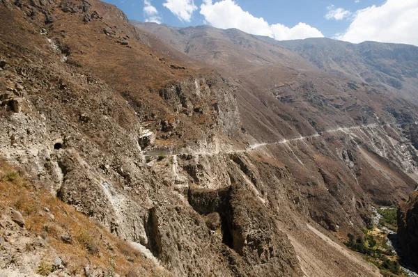 Camino Peligroso Los Andes Perú — Foto de Stock