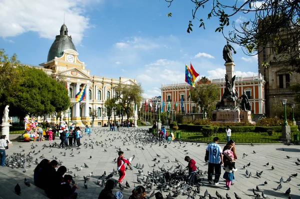Paz Bolívia Setembro 2014 Plaza Murillo Praça Central Vida Política — Fotografia de Stock