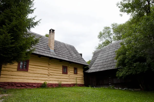 Gamla Vlkolinec Trä House Village Slovakien — Stockfoto