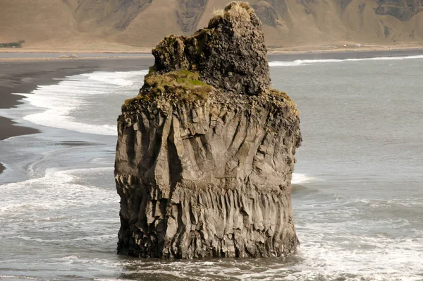 Vik Czarnej Piaszczystej Plaży Islandia — Zdjęcie stockowe
