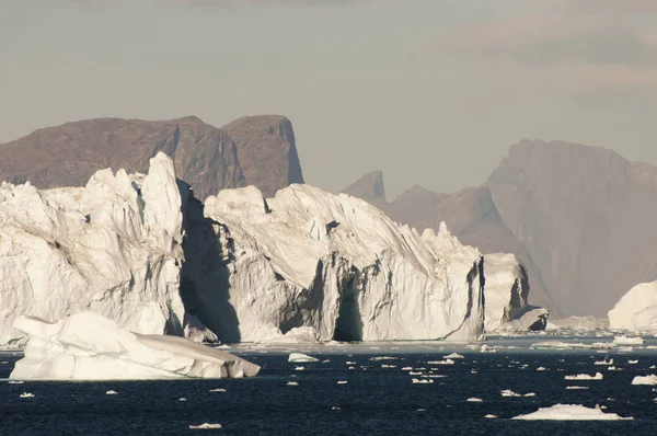 Fiorde Icebergs Som Scoresby Groenlândia — Fotografia de Stock
