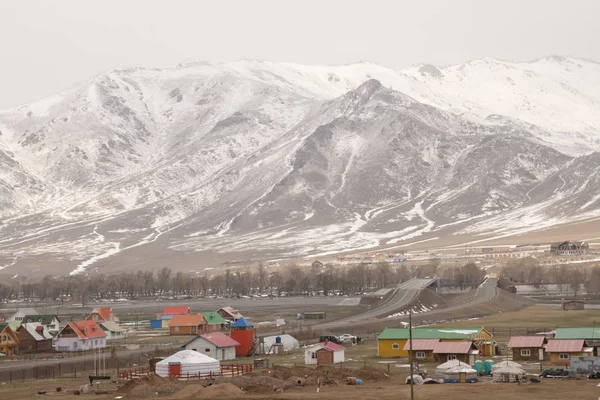 Piccolo Villaggio Mongolia — Foto Stock
