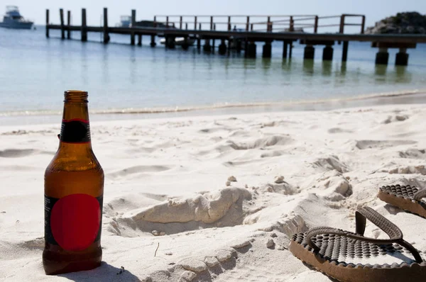 Beach Beer Relaxation Rottnest Island Austrália — Fotografia de Stock