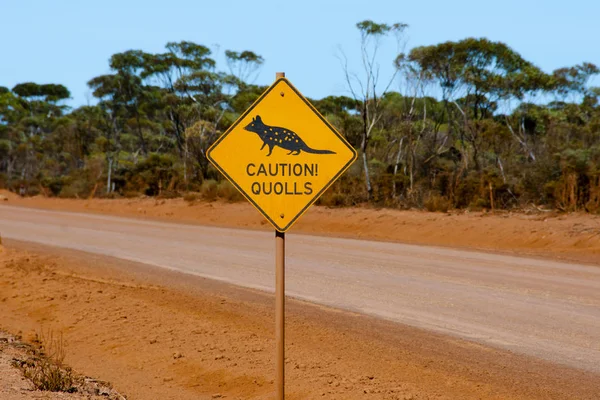 Señal Advertencia Quolls Australia — Foto de Stock