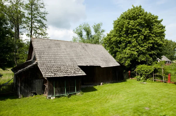 Gammal Trä Lada Gården — Stockfoto