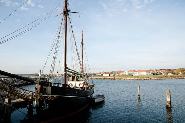 Fából Készült Hajó Ebeltoft Dánia — Stock Fotó