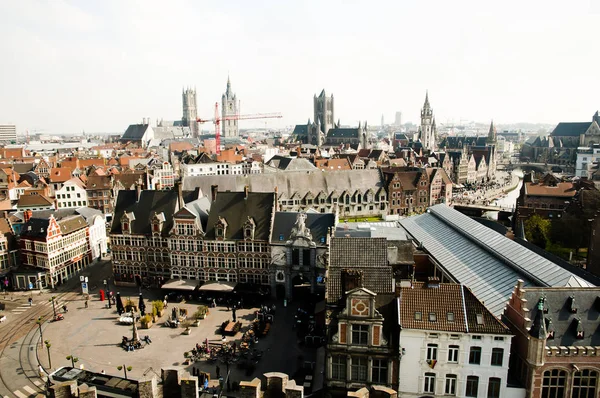 Praça Principal Ghent City Bélgica — Fotografia de Stock