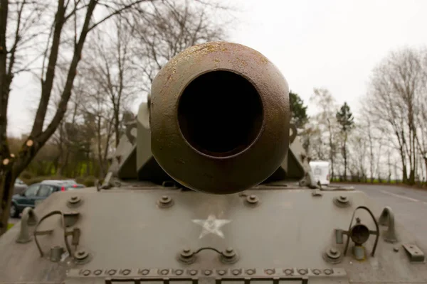 Main Gun Wwii Tank Belgium — Stock Photo, Image