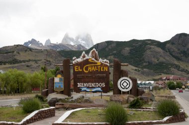 El Chalten Köyü İşareti - Arjantin