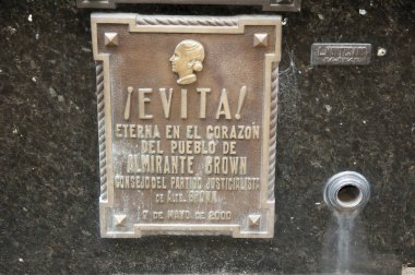 Eva Peron mezar plak - Buenos Aires - Arjantin