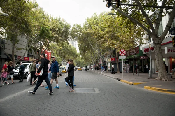 Mendoza Argentyna Lutego 2015 Pieszych Alei Avenida San Martin Argentynie — Zdjęcie stockowe