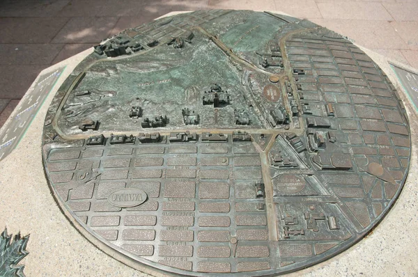 Mapa Estatua Ottawa Canadá — Foto de Stock