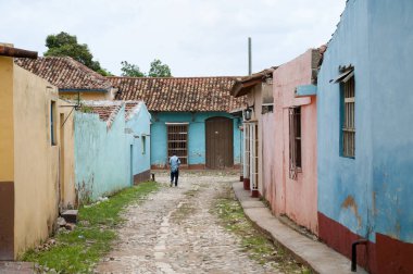 Renkli Arnavut kaldırımı Street - Trinidad - Küba