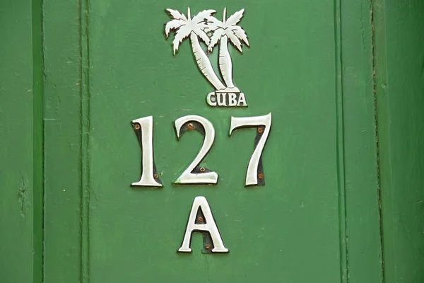 127A Grön Dörr Trinidad Kuba — Stockfoto