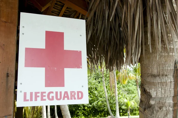 Lifeguard Sign Beach Resort — Stock Photo, Image