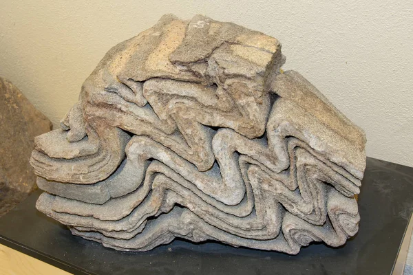 Pliegues Dúctiles Roca Sedimentaria — Foto de Stock