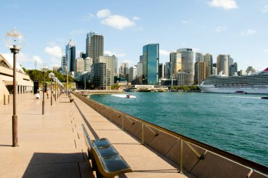Sydney, Avustralya - 4 Nisan 2018: İkonik Circular Quay Sydney Harbor