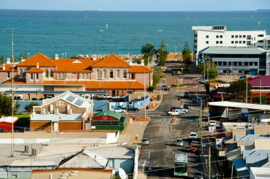 Geraldton, Avustralya - 21 Ağustos 2018: Konut ve ticari binalar Forrest Caddesi üzerinde
