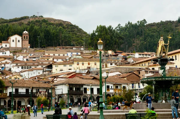 Cuzco Peru Setembro 2014 Plaza Armas Coração Cuzco Antigo Império — Fotografia de Stock