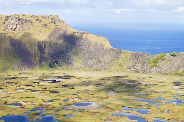 Cratère Rano Kau Île Pâques — Photo