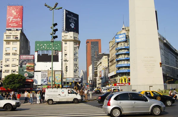 Buenos Aires Argentina Dubna 2009 Obelisk Provozu Julio Avenue — Stock fotografie