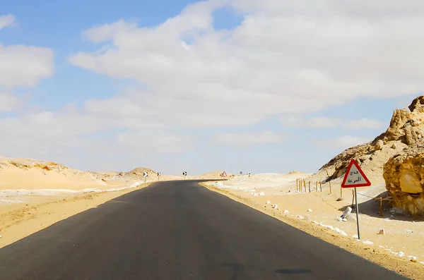 Sahara Desert Road Egipto — Foto de Stock