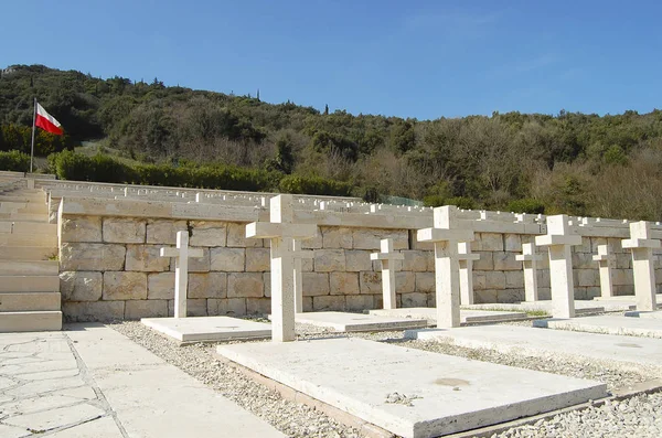 Polaco Wwii Cemetary Monte Cassino Italia — Foto de Stock