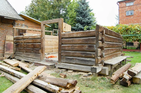 Renovaci Starých Dřevěných Kabiny — Stock fotografie