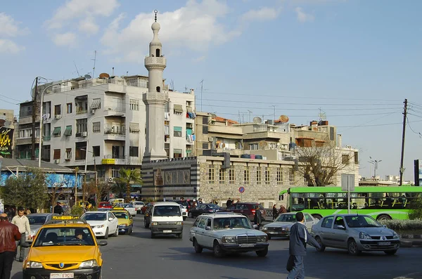 Damasco Siria Gennaio 2010 Traffico Stradale Damasco Prima Dello Scoppio — Foto Stock